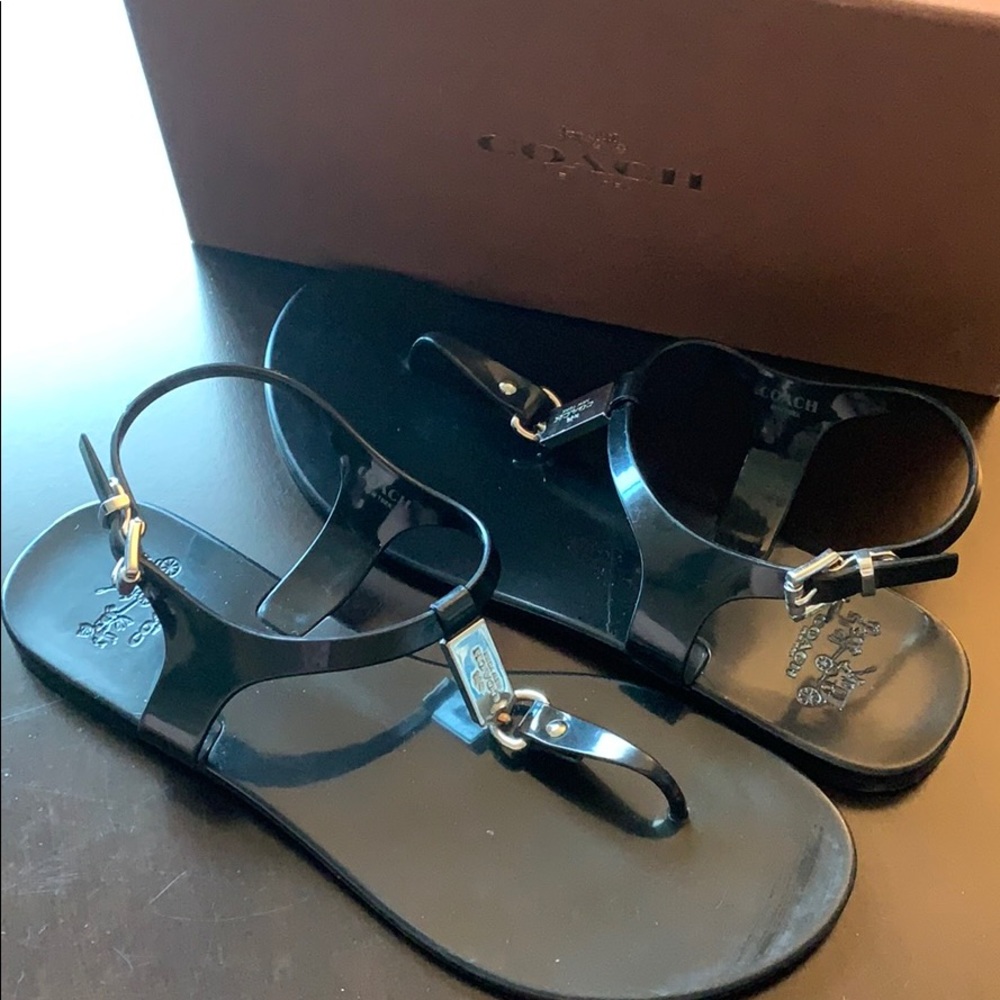 Coach Black Jelly Sandals Size 8B